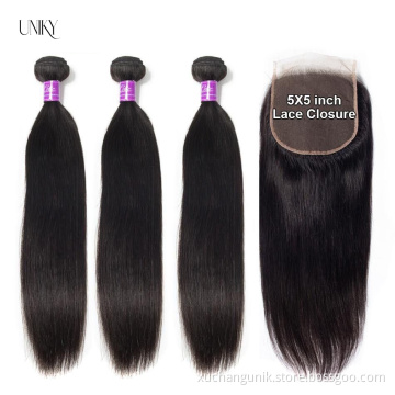 Uniky Pre plucked Human Hair Lace Closure 2x6 4x6 Lace Closure 5x5 6x6 7x7 All Size Lace Closure Straight Body With Baby Hair